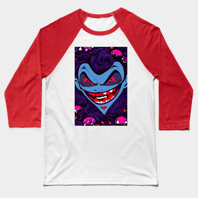 Kawaii Vampire cartoon Baseball T-Shirt by Spaceboyishere